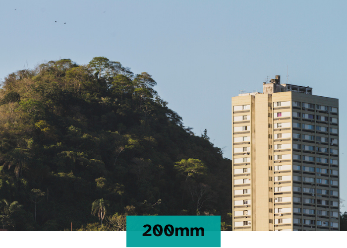 Fotografia usando lente 200mm, bastante fechado